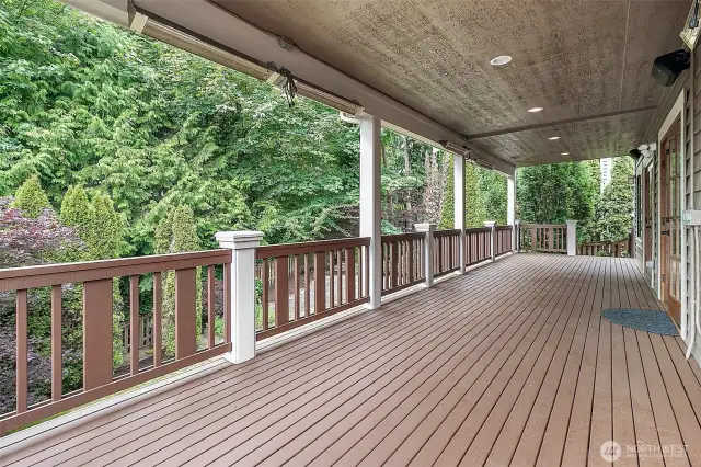 Enjoy outdoor living year-round on this large, heated deck—perfect for relaxing and entertaining in any season.
