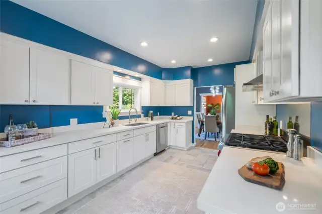 Kitchen was remodeled giving generous storage and pantry space.