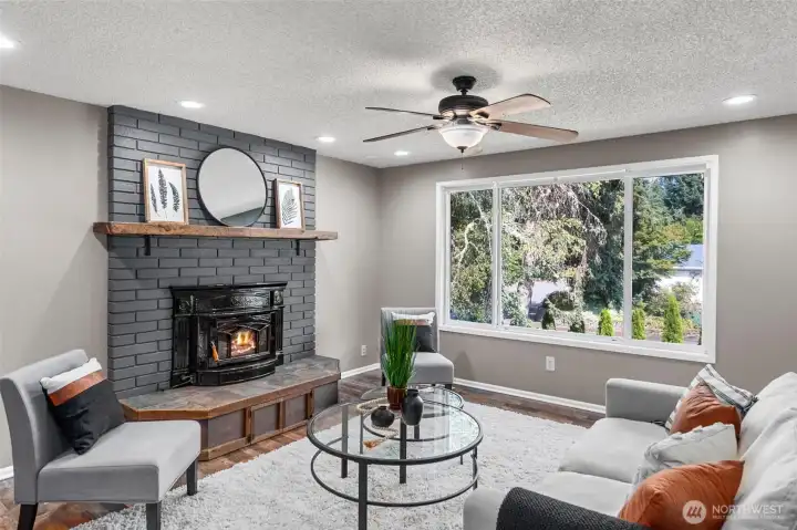 Bright living room is spacious and inviting!