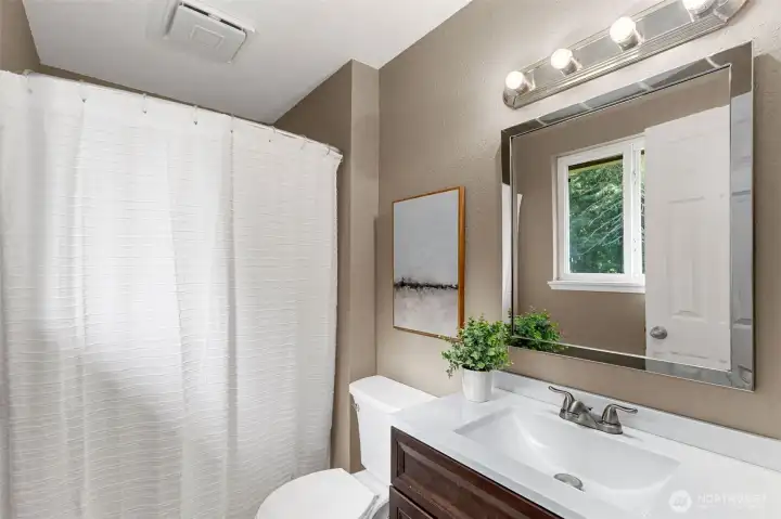 Primary bedroom bathroom with shower.