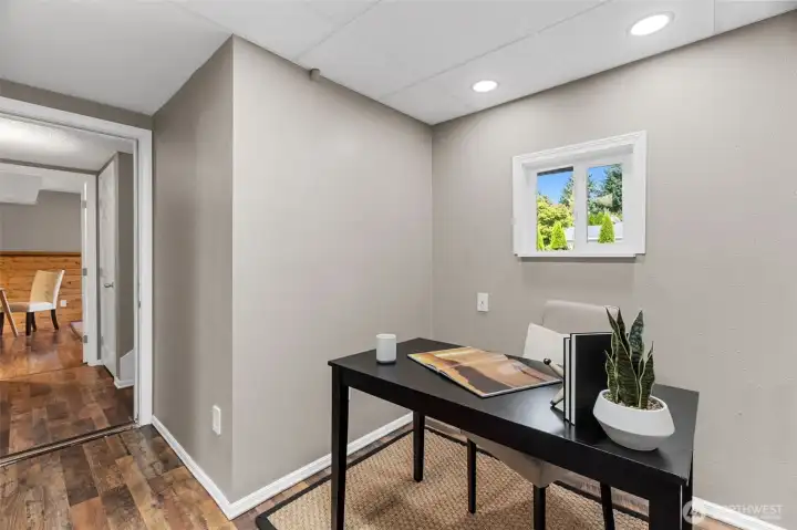 Great spot for an office or den!