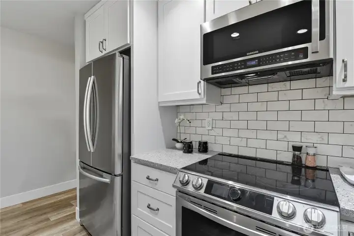 Samsung Appliances throughout unit.