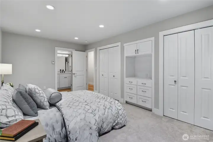 2nd angle of main bedroom's added features.
