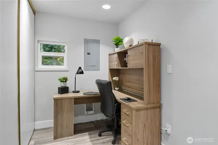 Renovation effort carved out this perfect office area.
