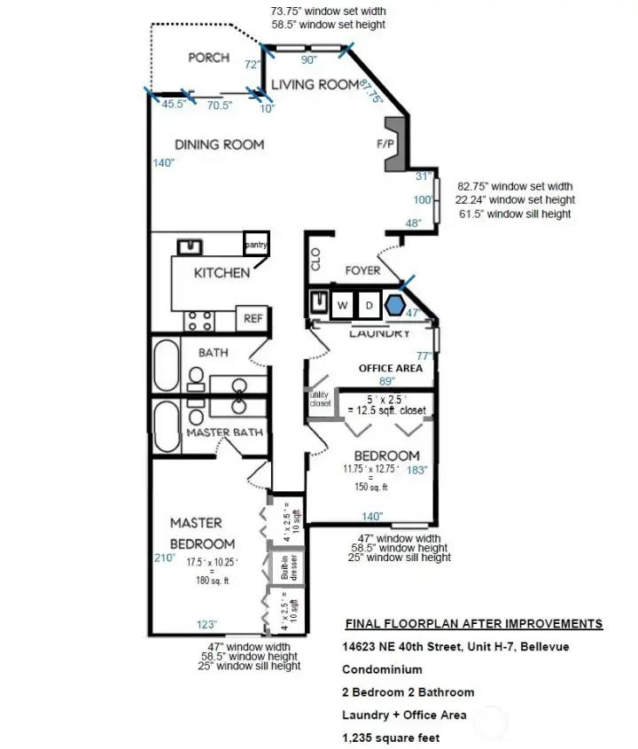 Current floorplan after completed extensive remodel.