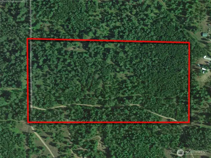 Overhead view with approximate boundaries in red.