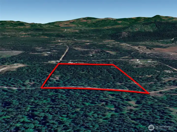 Overhead view with approximate boundaries in red.