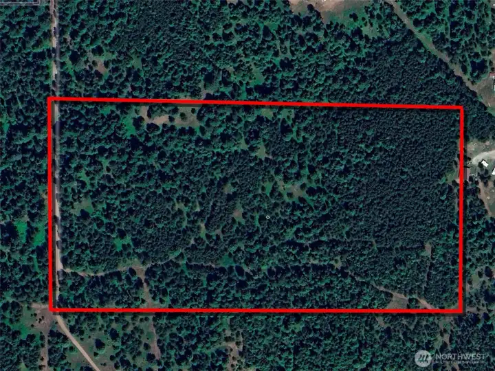 Overhead view with approximate boundaries in red.