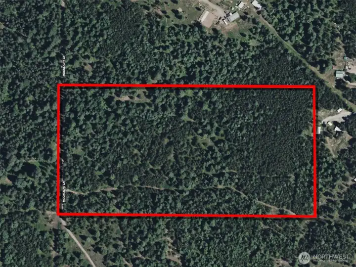 Overhead view with approximate boundaries in red.