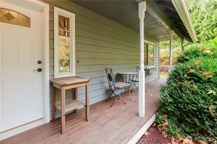 Covered front entry protects you from the elements.