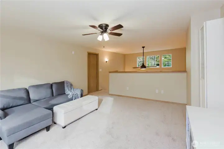 The loft overlooks the entry.