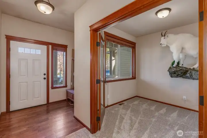 Entrance with den/office -- great for home office.