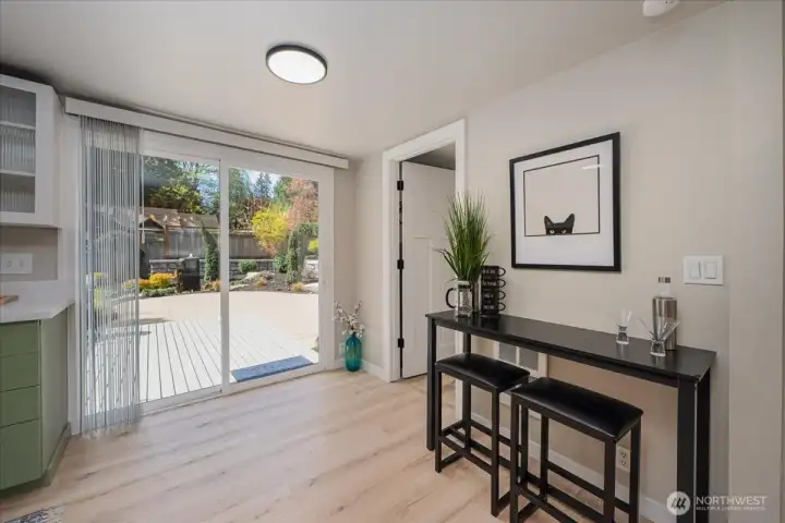 Backyard entrance from inside home