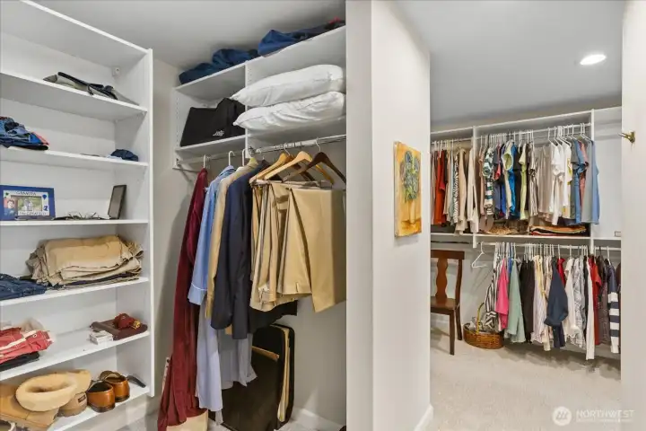 Enjoy a large walk-in closet designed for effortless organization and everyday convenience.