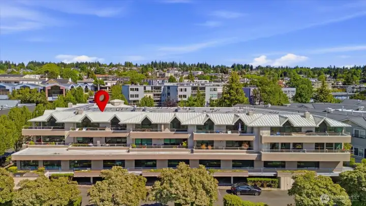 A sweeping top-floor view that captures the beauty and setting of this exceptional building.