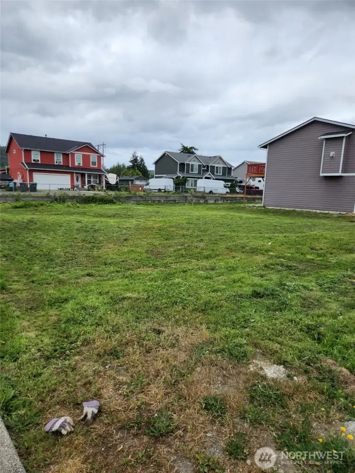land south of the house