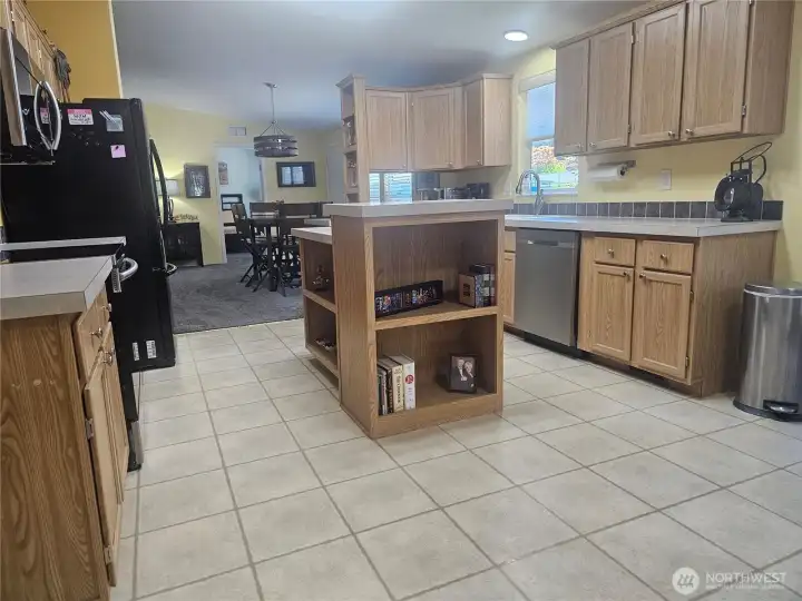 This kitchen offers an abundance of storage space. This kitchen offers an abundance of storage space.