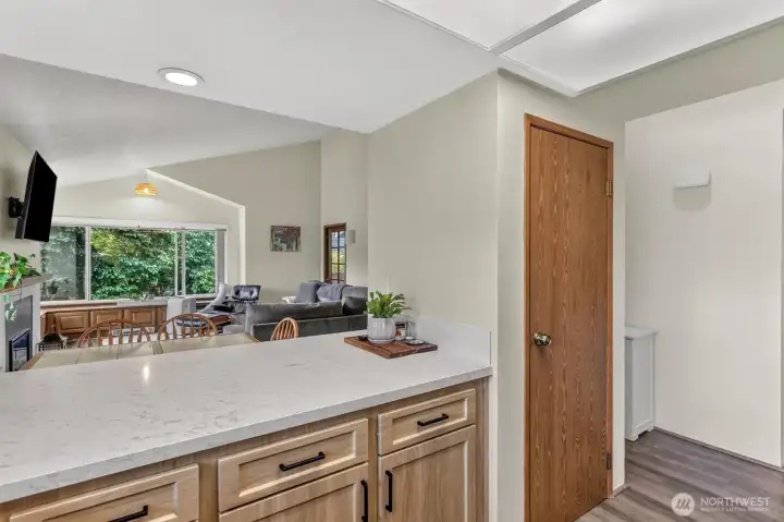 New Quartz countertops and a pantry. New Quartz countertops and a pantry.