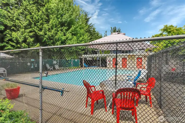 Pool is open! A great summer amenity with a sauna and hot tub. Pool is open! A great summer amenity with a sauna and hot tub.