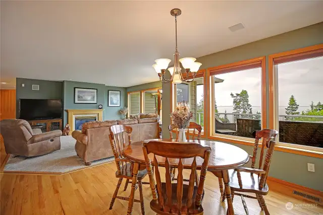 Super spacious (view) dining room is open to the kitchen and family room. Plenty of room for a much larger table!