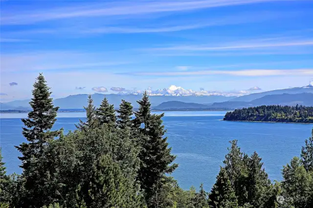 Mount Baker is in the center of the view here~ beyond Whidbey Island and Utsalady Bay!