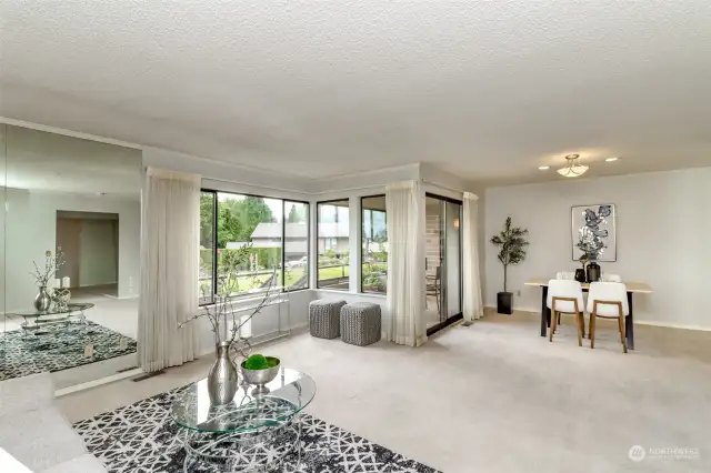 The 2282sf of living space provides lots of spacious open concept areas like this lovely living and dining room.