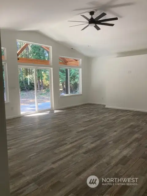 Large living room with remote control fan