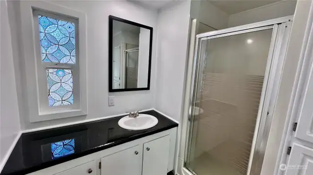 Guest bathroom with walk-in shower