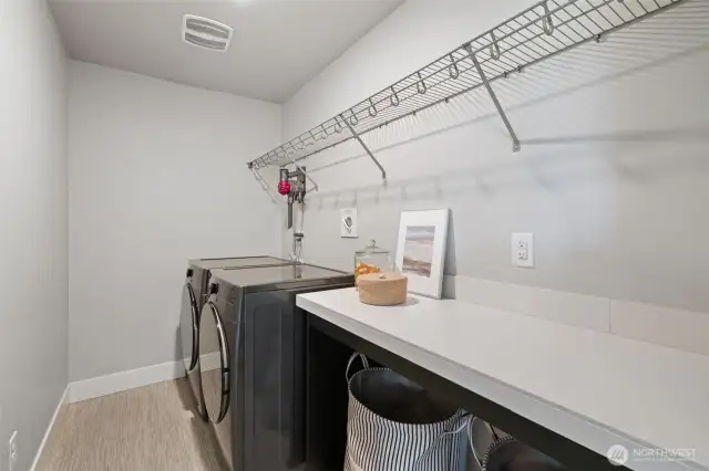 laundry with folding counter