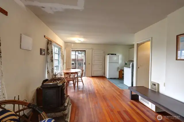 Living room and dining room