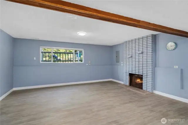 Cozy gas fireplace