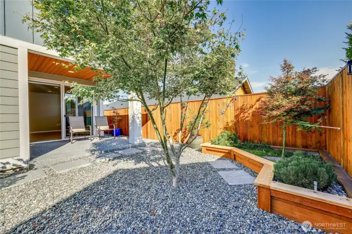 Double sided privacy fence offers additional privacy and sound proofing.