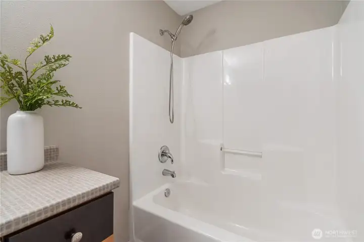 Versatile tub and shower combo offers both relaxation and convenience
