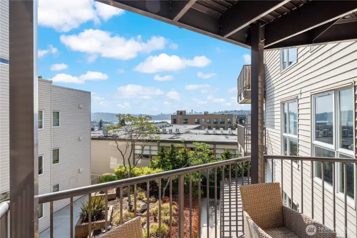Experience the beauty of the iconic Seattle skyline from your private balcony