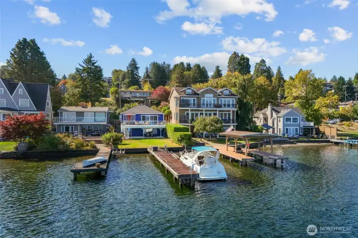 View of home from Lake Washington