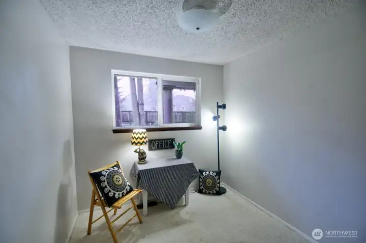 Third bedroom can serve as an office space.