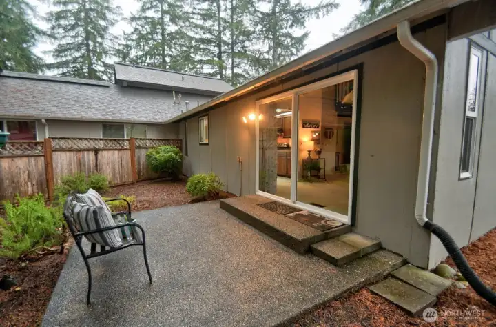 The serene back patio, room to contemplate.