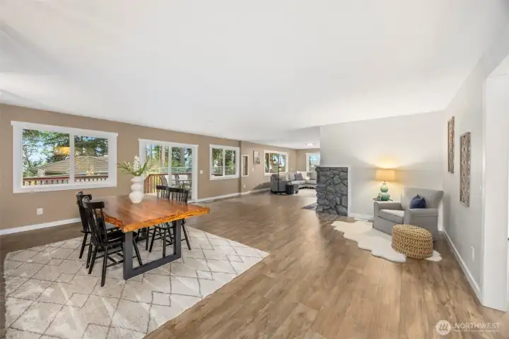Open concept. Dinning, secondary living and main living room
