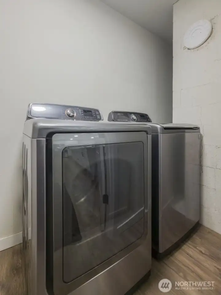 Laundry inside the house, off of the kitchen and main living space.