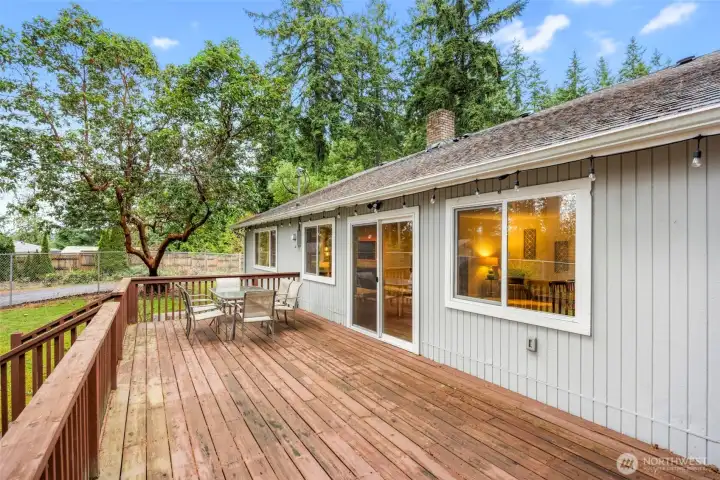 Back porch great for summer BBQ's