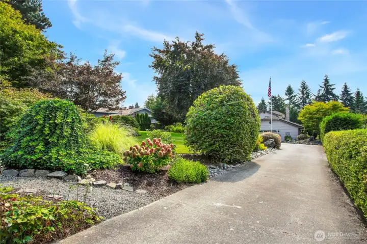 Private drive with ample parking.