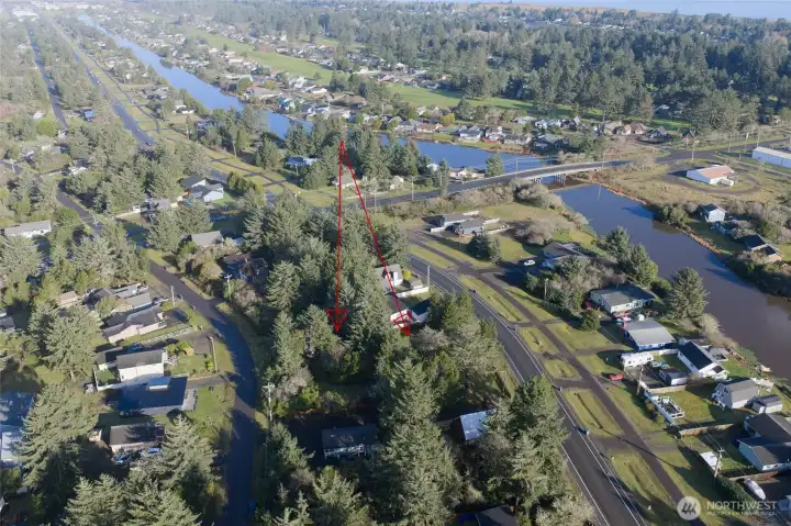 Two lots, back-to-back.  Ingress/egress from both S. Narwhal and Point Brown.  So convenient!