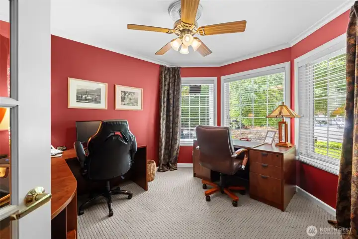 Office/Den space with bay windows.