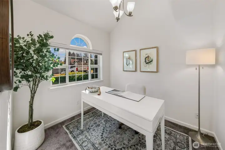 Main floor office off living room