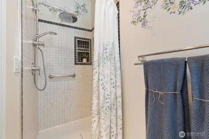 Walk-in shower.