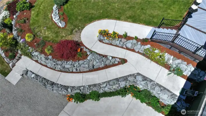 Meandering Easy Sloped Sidewalk to Entry...