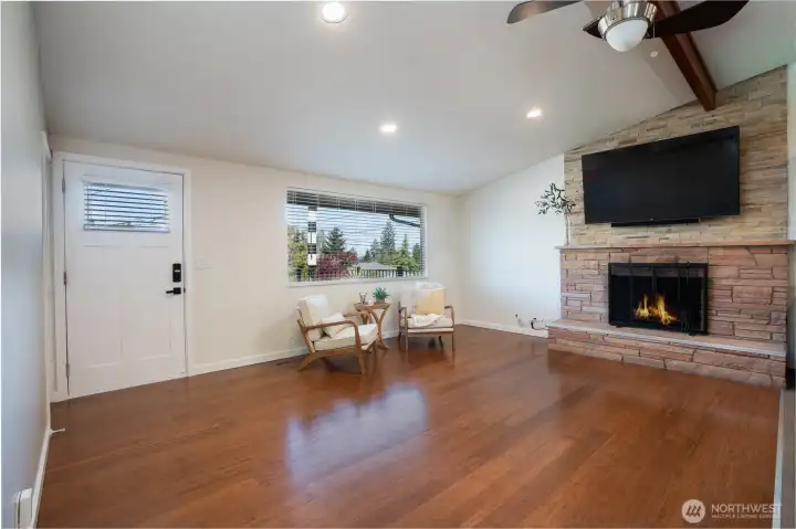 Vaulted Ceilings, Wood FP, Ceiling Fan/light, Territorial, Olympic Mountain & Peak-a-boo Water Island Views...