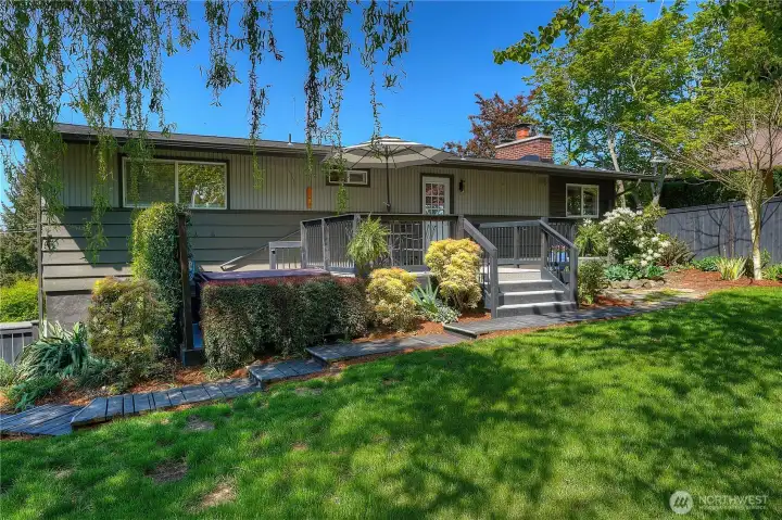 Terrace Steps to Gate in Fully Fenced Yard...