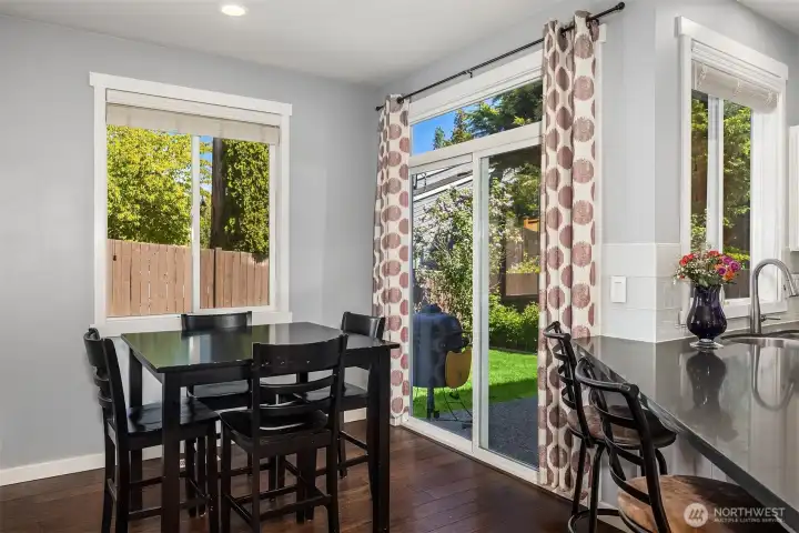Eating Area and Backyard