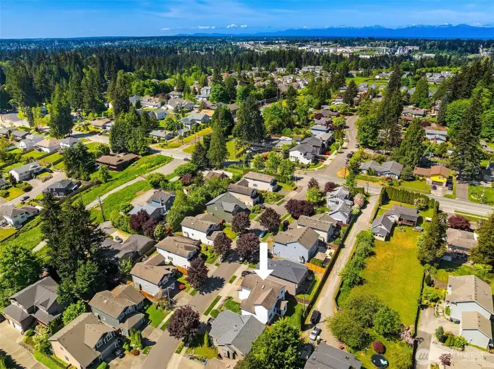 Aerial Shot with Alderwood Mall in the background